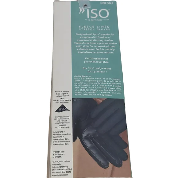 Isotoner by Aris Leather Driving Gloves Lined Women's NEW in Box - Picture 9 of 13